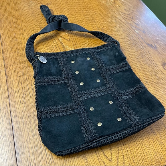 The Sak black suede and crochet patchwork bag - Picture 2 of 10